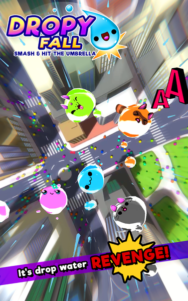 Dropy Fall! Kawaii Roll Smash - Gameplay image of android game