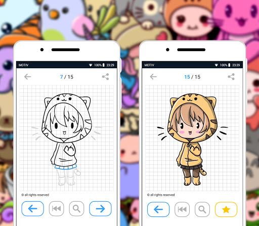 Drawing Kawaii Cute Characters - Image screenshot of android app