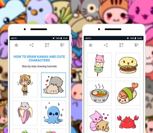 Drawing Kawaii Cute Characters - Image screenshot of android app