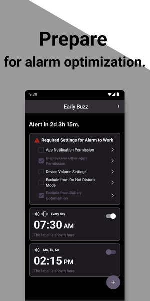 Early Buzz Alarm Clock - عکس برنامه موبایلی اندروید