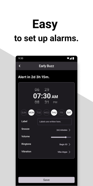 Early Buzz Alarm Clock - عکس برنامه موبایلی اندروید