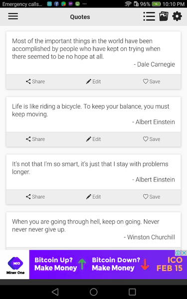 Don't Give Up Quotes - Image screenshot of android app