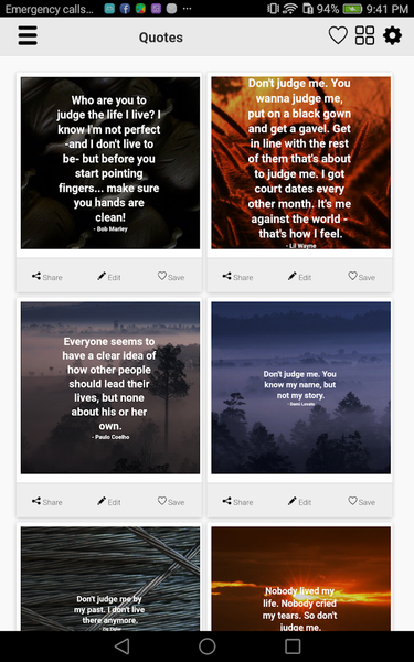 Don't Judge Me Quotes - Image screenshot of android app