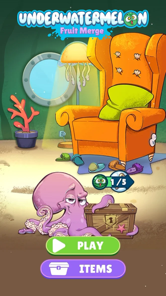 Underwatermelon: Fruit Merge - Gameplay image of android game