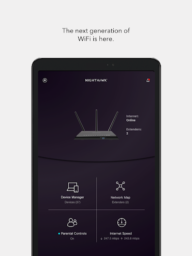 NETGEAR Nighthawk WiFi Router - Image screenshot of android app