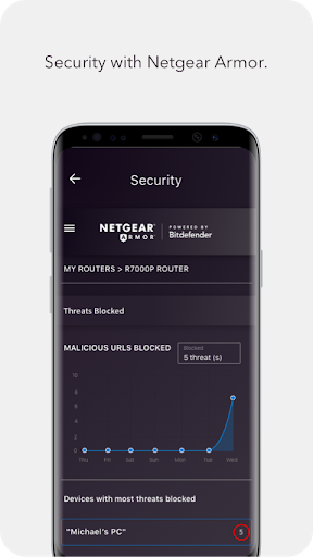 NETGEAR Nighthawk WiFi Router - Image screenshot of android app