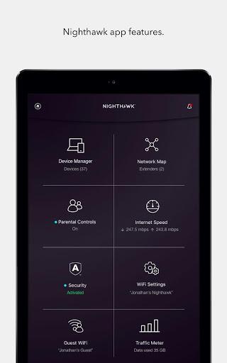 NETGEAR Nighthawk WiFi Router - Image screenshot of android app