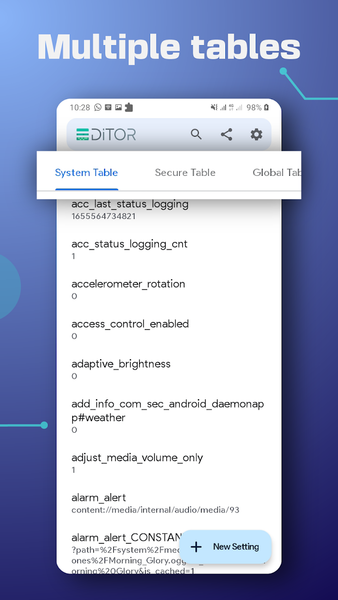 SetEdit: Settings Editor - Image screenshot of android app