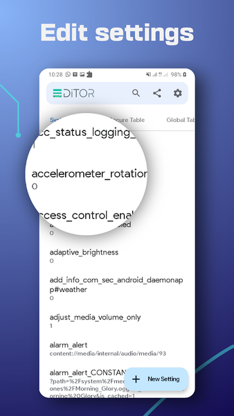 SetEdit: Settings Editor - Image screenshot of android app