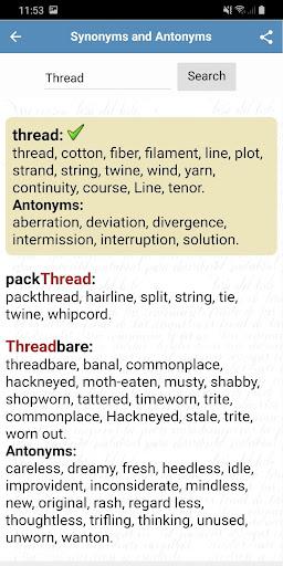 Dictionary Synonyms and Antony - Image screenshot of android app