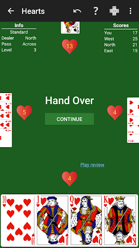 Hearts - Expert AI - Gameplay image of android game