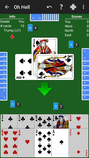 Oh Hell - Expert AI - Gameplay image of android game