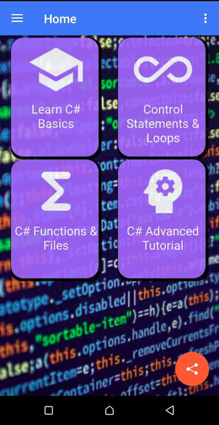 Learn C# - عکس برنامه موبایلی اندروید