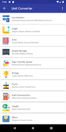 Unit Converter - عکس برنامه موبایلی اندروید