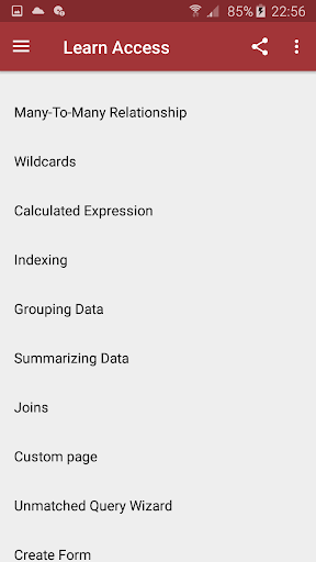 Learn MS Access - Image screenshot of android app