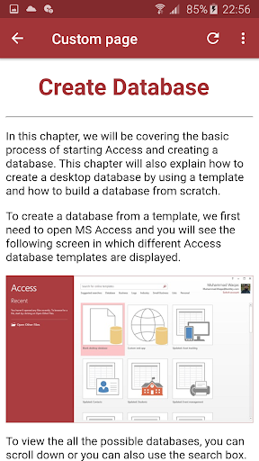 Learn MS Access - عکس برنامه موبایلی اندروید