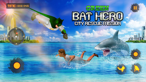 Green Bat Hero City Rescue Mission - عکس بازی موبایلی اندروید