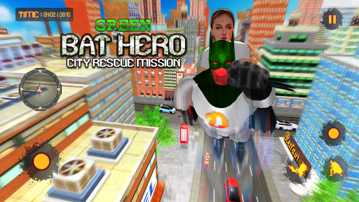 Green Bat Hero City Rescue Mission - عکس بازی موبایلی اندروید