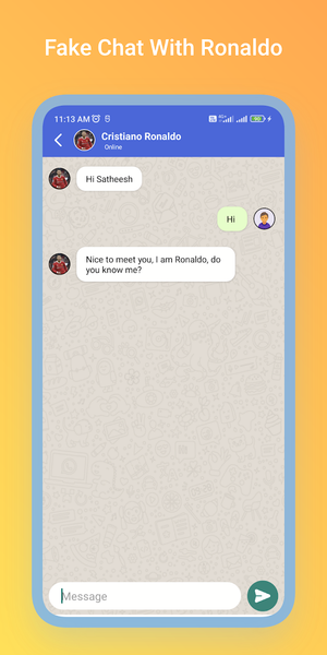 Ronaldo Messi Fake Video Call - Image screenshot of android app