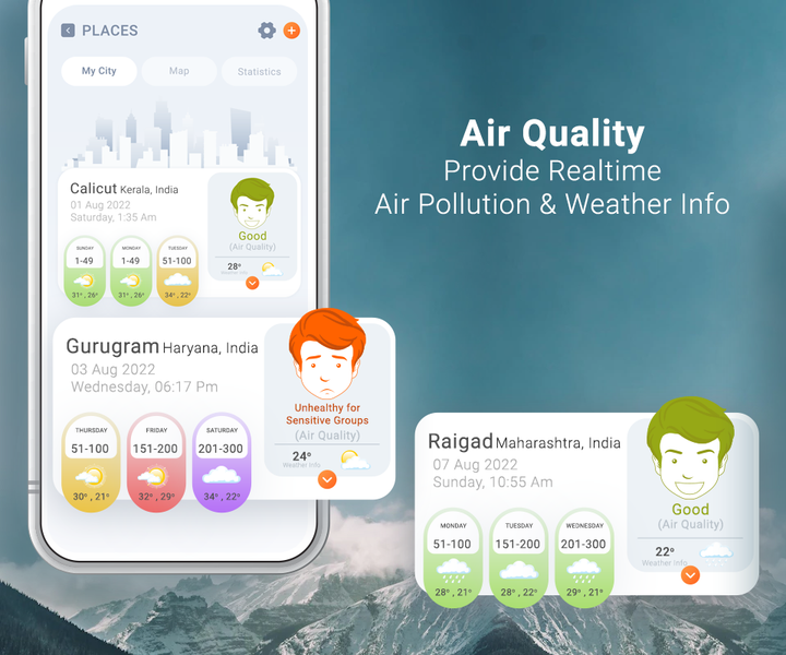 Air Quality Monitor & Weather. - Image screenshot of android app