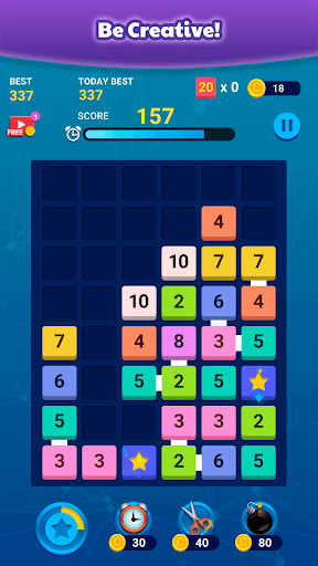 Merge Block: Number Merge Game - Gameplay image of android game