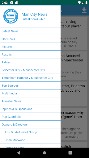 Manchester City Latest News - Image screenshot of android app