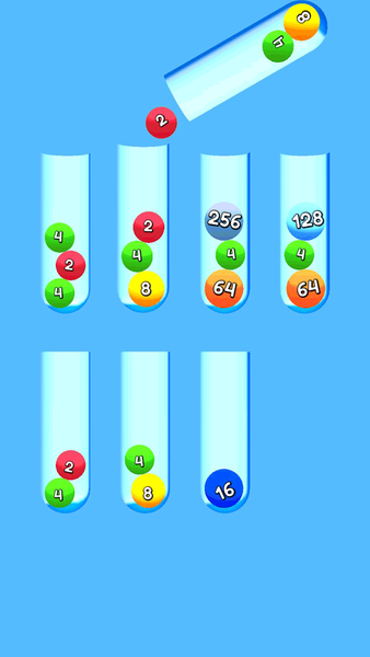 Ball Sort 2048 3D - Gameplay image of android game