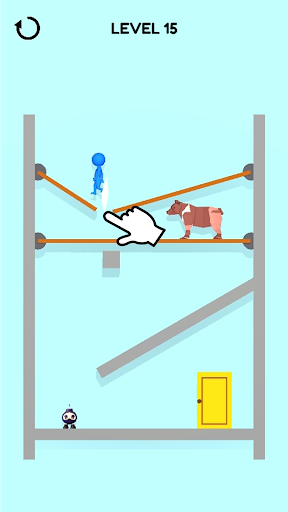 Cut the board - Stickman Riddl - Gameplay image of android game