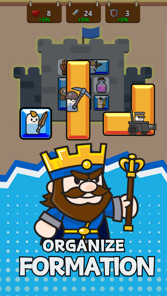 Square Warriors: Puzzle TD RPG - Gameplay image of android game
