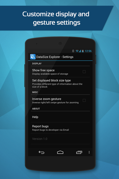 DataSize Explorer - عکس برنامه موبایلی اندروید