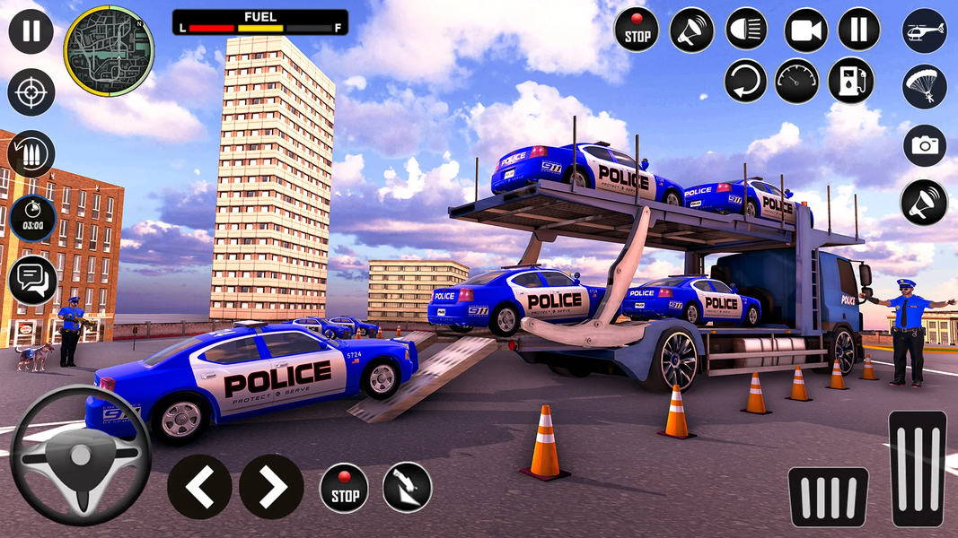Police Car Transport Truck - Gameplay image of android game