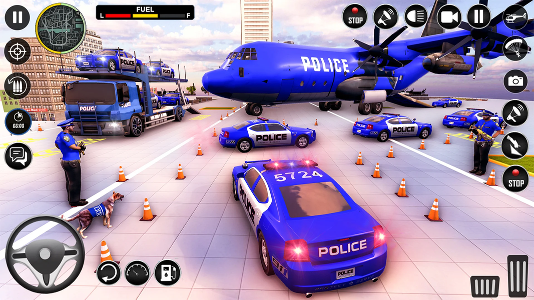 Police Car Transport Truck - Gameplay image of android game