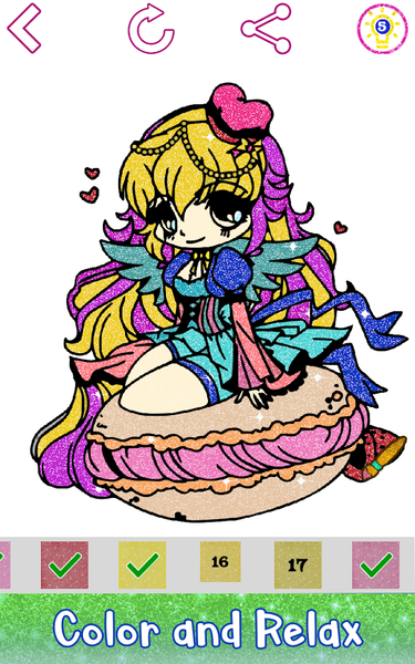Anime Princess Color by Number - عکس برنامه موبایلی اندروید