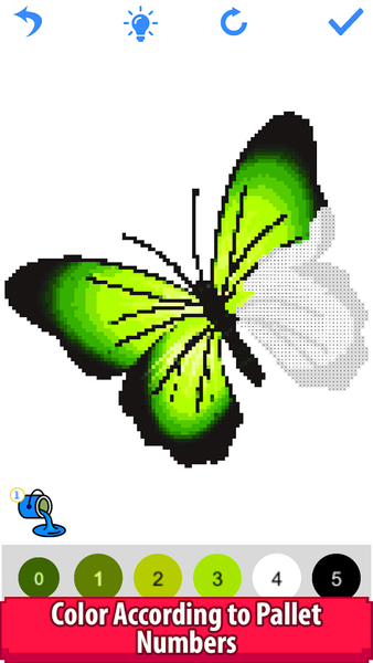 Butterfly Pixel Art Color Draw - Image screenshot of android app