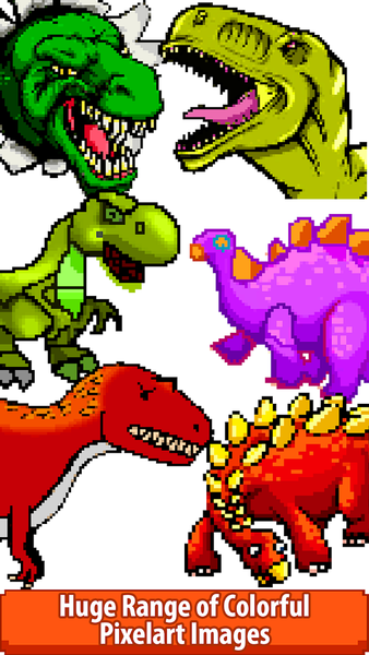 Dinosaurs Color Pixel Art Draw - عکس برنامه موبایلی اندروید