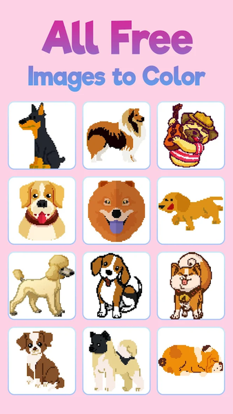 Dogs Pixel Art Sandbox Colory - عکس برنامه موبایلی اندروید