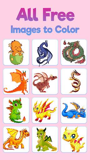 Dragon Pixel Art Coloring Book - عکس برنامه موبایلی اندروید