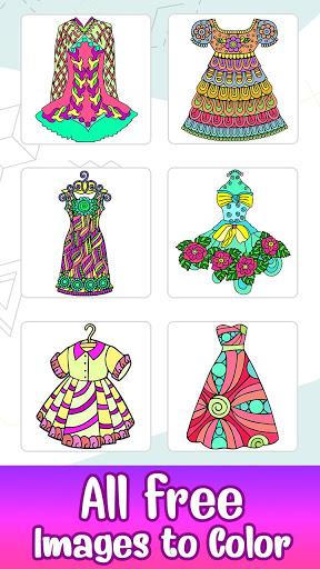 Girls Dresses Color by Number: Paint, Glitter Book - عکس برنامه موبایلی اندروید