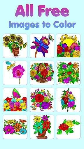 Flowers Glitter Coloring Art - Image screenshot of android app