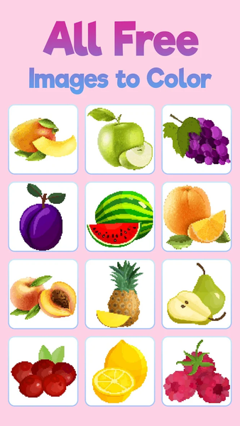 Fruits Pixel Color by Number - Image screenshot of android app