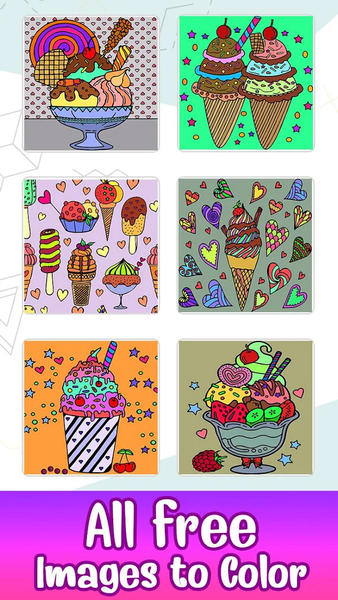 Ice Cream Paint by Numbers - عکس برنامه موبایلی اندروید