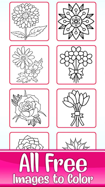 Learn to Draw Flowers Coloring - عکس برنامه موبایلی اندروید