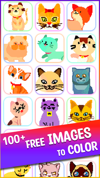 Cats Pixel Art Coloring Book - عکس برنامه موبایلی اندروید