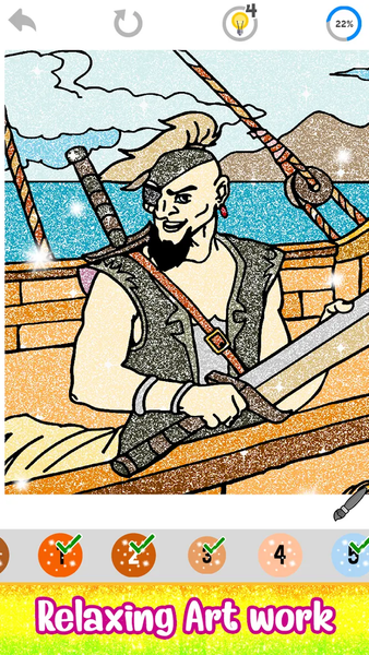 Pirates Color by Number Book - Image screenshot of android app