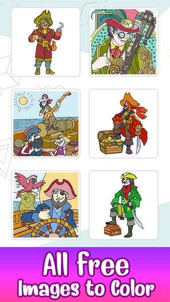 Pirates Color by Number Book - Image screenshot of android app