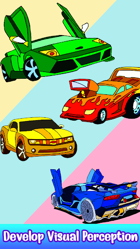 Super Cars Color by Number - Glitter, Crayon Pages - Image screenshot of android app