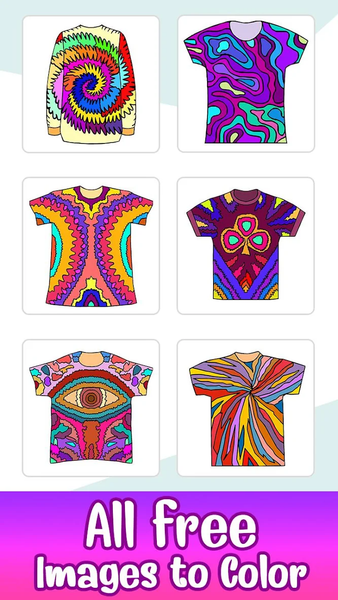 Tie Dye Shirts Color By Number - Image screenshot of android app