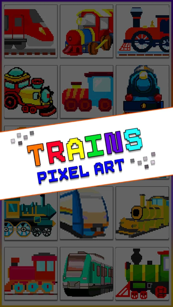 Trains Pixel Art Coloring Book - عکس برنامه موبایلی اندروید
