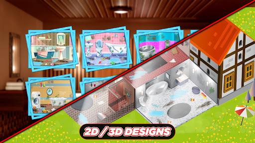 Washroom Cleanup 3D House Bath - Image screenshot of android app