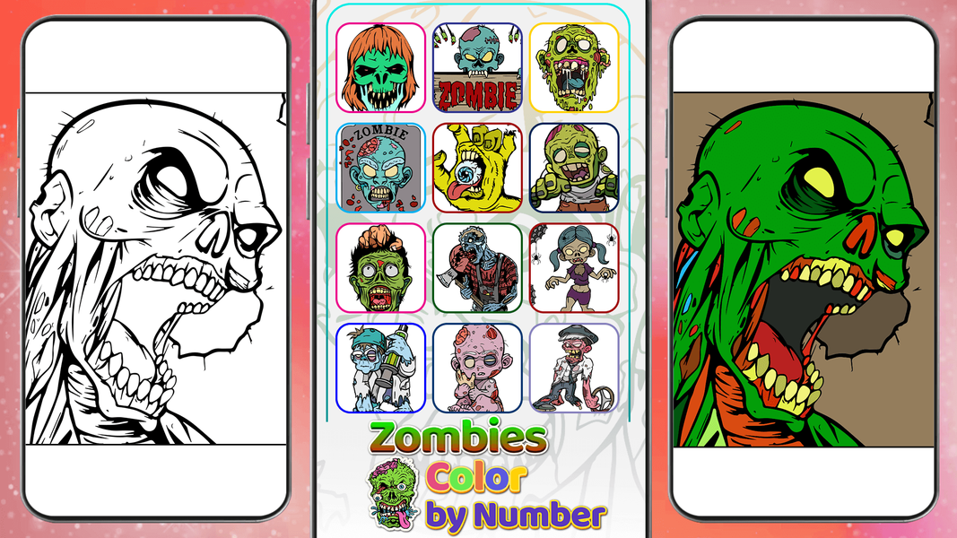 Zombies Glitter Coloring Book - Image screenshot of android app